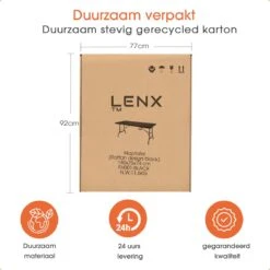 Lenx Klaptafel - Inklapbare Tafel - Opvouwbare Tuintafel - Vouwtafel - Inclusief Handvat En 2 Tafelkleden - 180x75x74cm - 6 Tot 8 Personen -Fijne Tuinmeubelwinkel 1200x1200 554