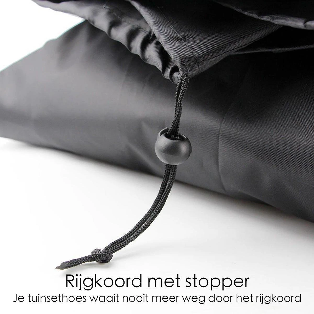 Merkloos Beschermhoes Voor Tuinmeubelen - 250x250x90cm - Zwart 8 Merkloos Beschermhoes Voor Tuinmeubelen - 250x250x90cm - Zwart - Afbeelding 8