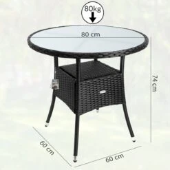 Casaria Polyrattan Bijzettafel 80cm Rond - 5mm Veiligheidsglas – Zwart 10 Casaria Polyrattan Bijzettafel 80cm Rond - 5mm Veiligheidsglas – Zwart -Fijne Tuinmeubelwinkel 1200x1200 590