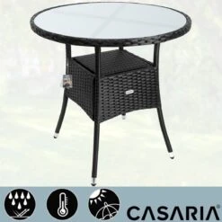 Casaria Polyrattan Bijzettafel 80cm Rond - 5mm Veiligheidsglas – Zwart 12 Casaria Polyrattan Bijzettafel 80cm Rond - 5mm Veiligheidsglas – Zwart -Fijne Tuinmeubelwinkel 1200x1200 592