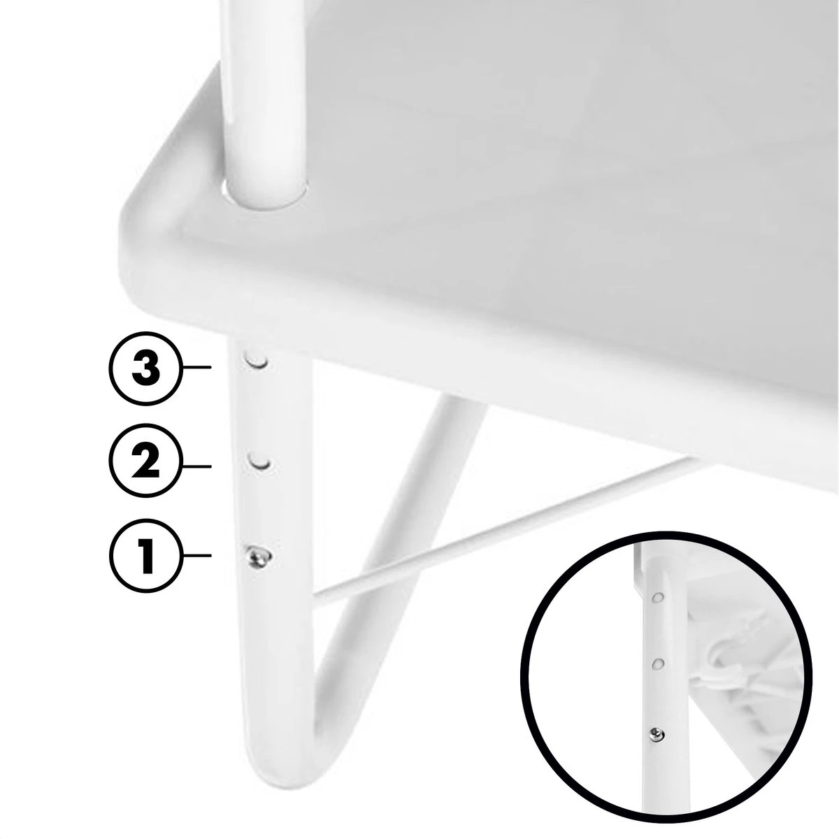 Luxe Inklapbare Balkontafel – 52 X 40 X 56cm – Wit – Hangend – Balkonbar – Balkontafels – Balkontafeltje – Hangtafel Balkon – Balcony Table – Voor Aan Het Balkon – Ophangbaar – Opklapbaar – Tafel – Inklapbaar – Buiten – Tafeltje – Klaptafel 3 Luxe Inklapbare Balkontafel – 52 X 40 X 56cm – Wit – Hangend – Balkonbar – Balkontafels – Balkontafeltje – Hangtafel Balkon – Balcony Table – Voor Aan Het Balkon – Ophangbaar – Opklapbaar – Tafel – Inklapbaar – Buiten – Tafeltje – Klaptafel - Afbeelding 3