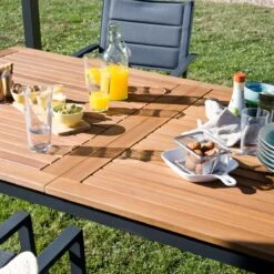 NATERIAL - Uitschuifbare Tuintafel ORIS - Uitschuifbare Tafel Voor 6 Tot 8 Personen - 180-240x100 Cm - Aluminium - Hout Eucalyptus -Fijne Tuinmeubelwinkel 1200x1200 613