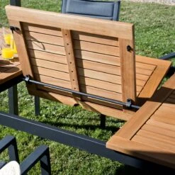 NATERIAL - Uitschuifbare Tuintafel ORIS - Uitschuifbare Tafel Voor 6 Tot 8 Personen - 180-240x100 Cm - Aluminium - Hout Eucalyptus -Fijne Tuinmeubelwinkel 1200x1200 615