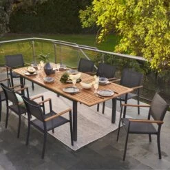 NATERIAL - Uitschuifbare Tuintafel ORIS - Uitschuifbare Tafel Voor 6 Tot 8 Personen - 180-240x100 Cm - Aluminium - Hout Eucalyptus -Fijne Tuinmeubelwinkel 1200x1200 616