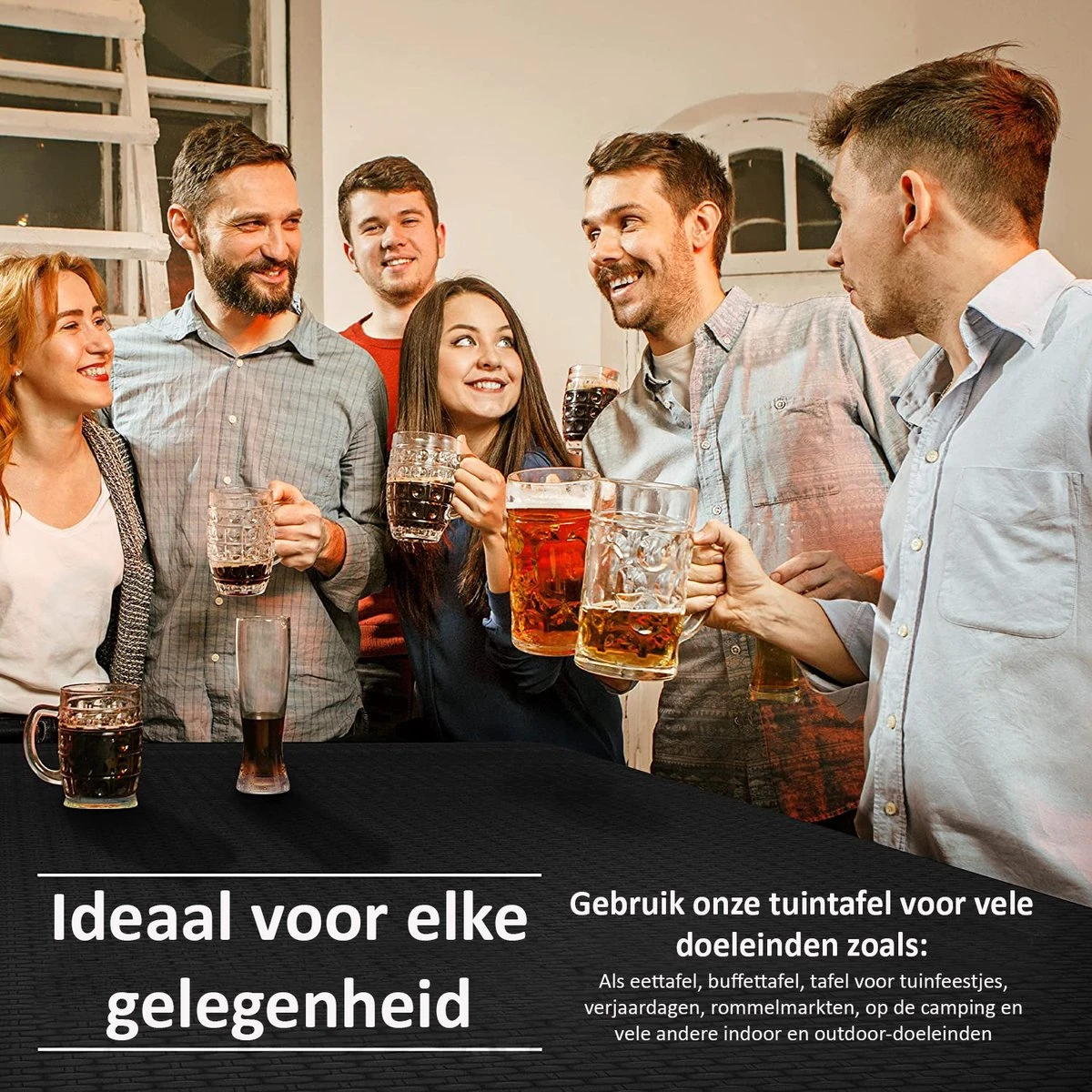 Sens Design Tuintafel Kunststof - Campingtafel Inklapbaar - Rotan-Look 7 Sens Design Tuintafel Kunststof - Campingtafel Inklapbaar - Rotan-Look - Afbeelding 7