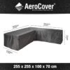 Aerocover Loungesethoes - L-vorm - L 255 X L 255 X B 100 X H 70 Cm