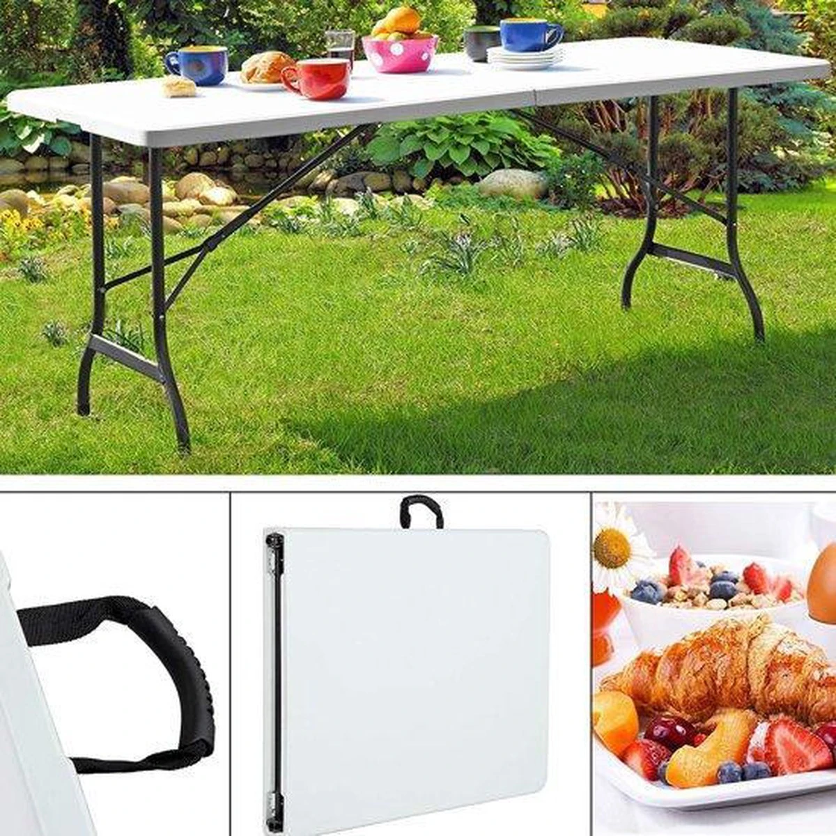 MaxxGarden Klaptafel - Inklapbare Tafel - Opvouwbare Tuintafel - Weerbestendig - Inclusief Handvat - 180x70x74 8 MaxxGarden Klaptafel - Inklapbare Tafel - Opvouwbare Tuintafel - Weerbestendig - Inclusief Handvat - 180x70x74 - Afbeelding 8