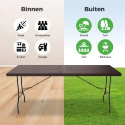 LifeGoods Klaptafel - Inklapbaar - 180 Cm - 6 Tot 8 Personen - Bruin 12 LifeGoods Klaptafel - Inklapbaar - 180 Cm - 6 Tot 8 Personen - Bruin -Fijne Tuinmeubelwinkel 1200x1200 655