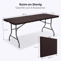 LifeGoods Klaptafel - Inklapbaar - 180 Cm - 6 Tot 8 Personen - Bruin 13 LifeGoods Klaptafel - Inklapbaar - 180 Cm - 6 Tot 8 Personen - Bruin -Fijne Tuinmeubelwinkel 1200x1200 656