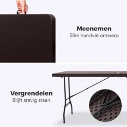 LifeGoods Klaptafel - Inklapbaar - 180 Cm - 6 Tot 8 Personen - Bruin 14 LifeGoods Klaptafel - Inklapbaar - 180 Cm - 6 Tot 8 Personen - Bruin -Fijne Tuinmeubelwinkel 1200x1200 657