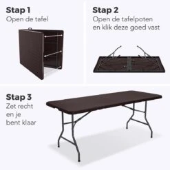 LifeGoods Klaptafel - Inklapbaar - 180 Cm - 6 Tot 8 Personen - Bruin 15 LifeGoods Klaptafel - Inklapbaar - 180 Cm - 6 Tot 8 Personen - Bruin -Fijne Tuinmeubelwinkel 1200x1200 658