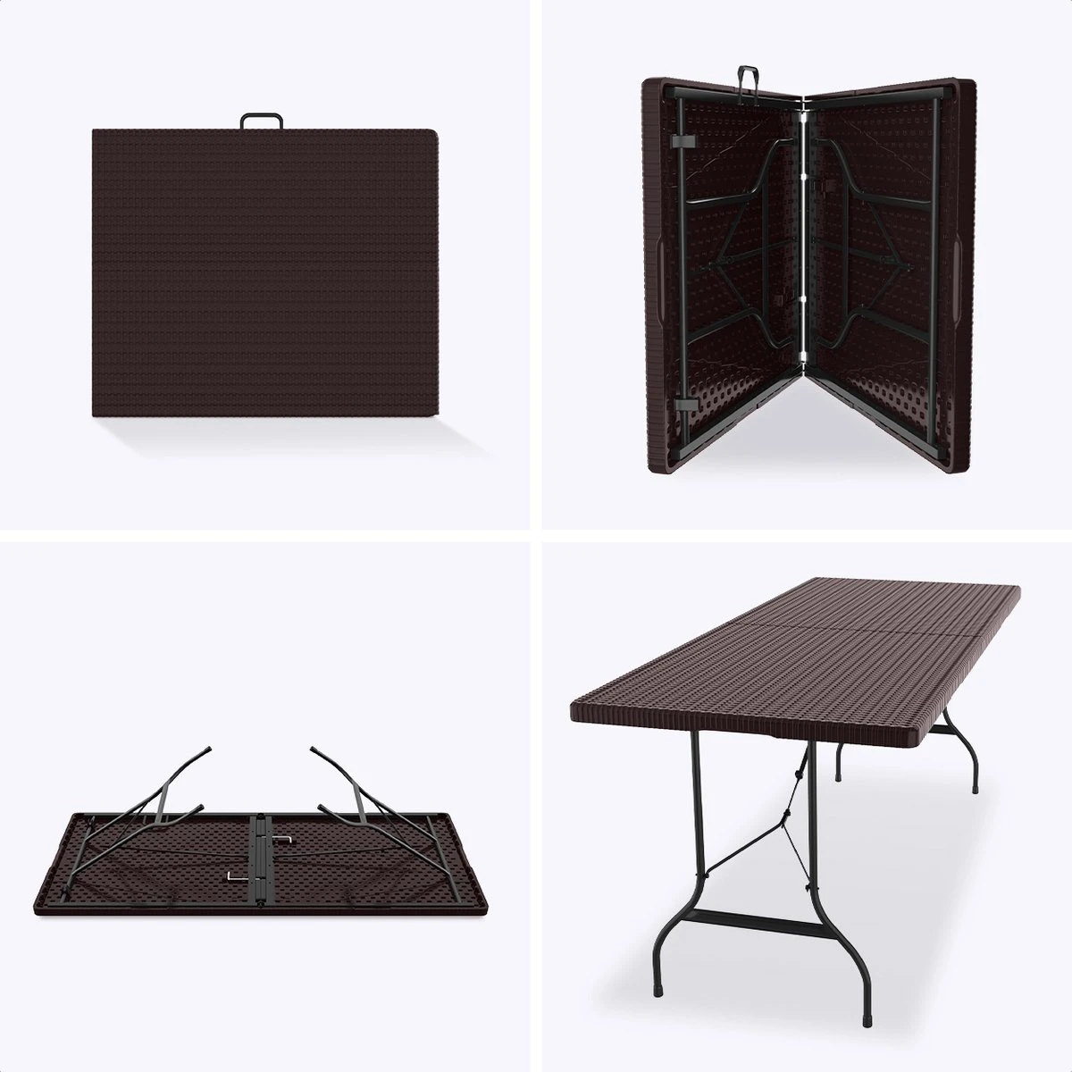 LifeGoods Klaptafel - Inklapbaar - 180 Cm - 6 Tot 8 Personen - Bruin 9 LifeGoods Klaptafel - Inklapbaar - 180 Cm - 6 Tot 8 Personen - Bruin - Afbeelding 9