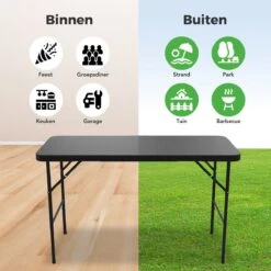 LifeGoods Klaptafel - Inklapbaar - 120 Cm - 4 Personen - Zwart -Fijne Tuinmeubelwinkel 1200x1200 664