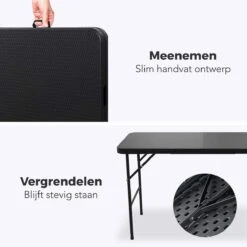 LifeGoods Klaptafel - Inklapbaar - 120 Cm - 4 Personen - Zwart -Fijne Tuinmeubelwinkel 1200x1200 666