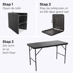 LifeGoods Klaptafel - Inklapbaar - 120 Cm - 4 Personen - Zwart -Fijne Tuinmeubelwinkel 1200x1200 667