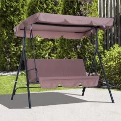 Outsunny Hollywoodschommel 3-zits Tuinschommel Schommelbank Met Dak 3 Kleuren 84A-054 -Fijne Tuinmeubelwinkel 1200x1200 69