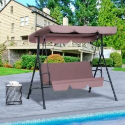Outsunny Hollywoodschommel 3-zits Tuinschommel Schommelbank Met Dak 3 Kleuren 84A-054 -Fijne Tuinmeubelwinkel 1200x1200 70