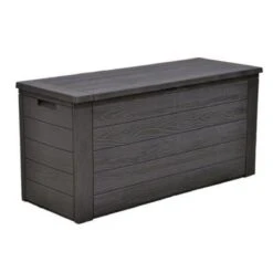 Merkloos Woody Tuin Opbergbox - 324 Liter 45x120x60 Cm - Tuinkussenbox - Antraciet/bruin -Fijne Tuinmeubelwinkel 1200x1200 730