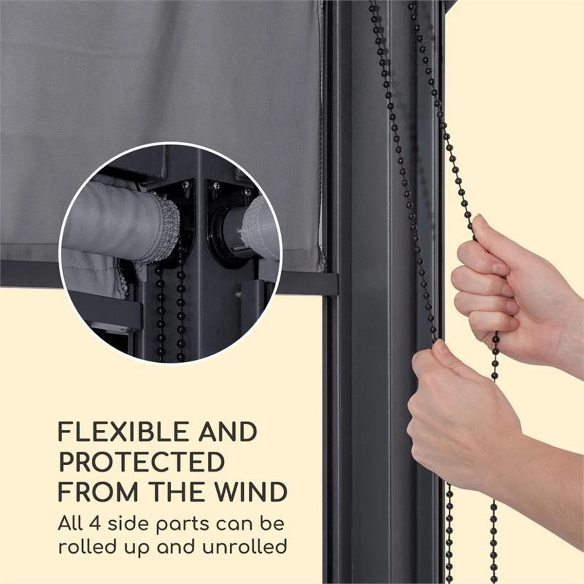 Blumfeldt Grandezza Cortina Tuinpaviljoen , 6 X6 Cm Stalen Frame Met Poedercoating , Overdekt Oppervlak Van 3 X 4 Meter , Polyester 2 Blumfeldt Grandezza Cortina Tuinpaviljoen , 6 X6 Cm Stalen Frame Met Poedercoating , Overdekt Oppervlak Van 3 X 4 Meter , Polyester - Afbeelding 2