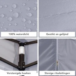 LifeGoods Partytent - 3x3 M - Zijwanden - Easy Up - Opvouwbaar - Waterdicht - Draagtas Met Wieltjes - Donkergrijs -Fijne Tuinmeubelwinkel 1200x1200 759
