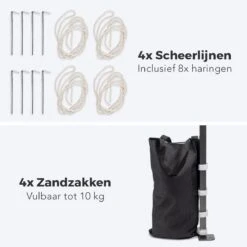 LifeGoods Partytent - 3x3 M - Zijwanden - Easy Up - Opvouwbaar - Waterdicht - Draagtas Met Wieltjes - Donkergrijs -Fijne Tuinmeubelwinkel 1200x1200 761