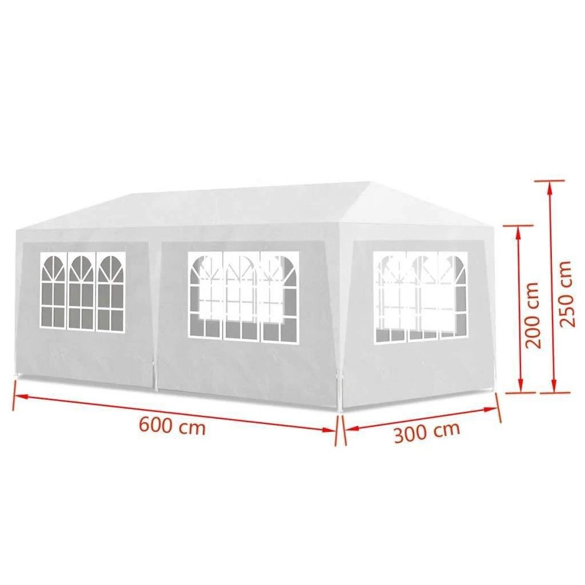 MaxxGarden Partytent - Paviljoen - 3x6m - Incl. Zijwanden - Waterdicht - Wit 8 MaxxGarden Partytent - Paviljoen - 3x6m - Incl. Zijwanden - Waterdicht - Wit - Afbeelding 8