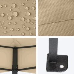 LifeGoods Partytent - 3x4.5 M - Zijwanden - Easy Up - Opvouwbaar - Waterdicht - Draagtas Met Wieltjes - Beige -Fijne Tuinmeubelwinkel 1200x1200 809