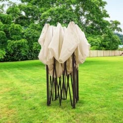 LifeGoods Partytent - 3x3 M - Zijwanden - Easy Up - Opvouwbaar - Waterdicht - Draagtas Met Wieltjes - Beige -Fijne Tuinmeubelwinkel 1200x1200 831