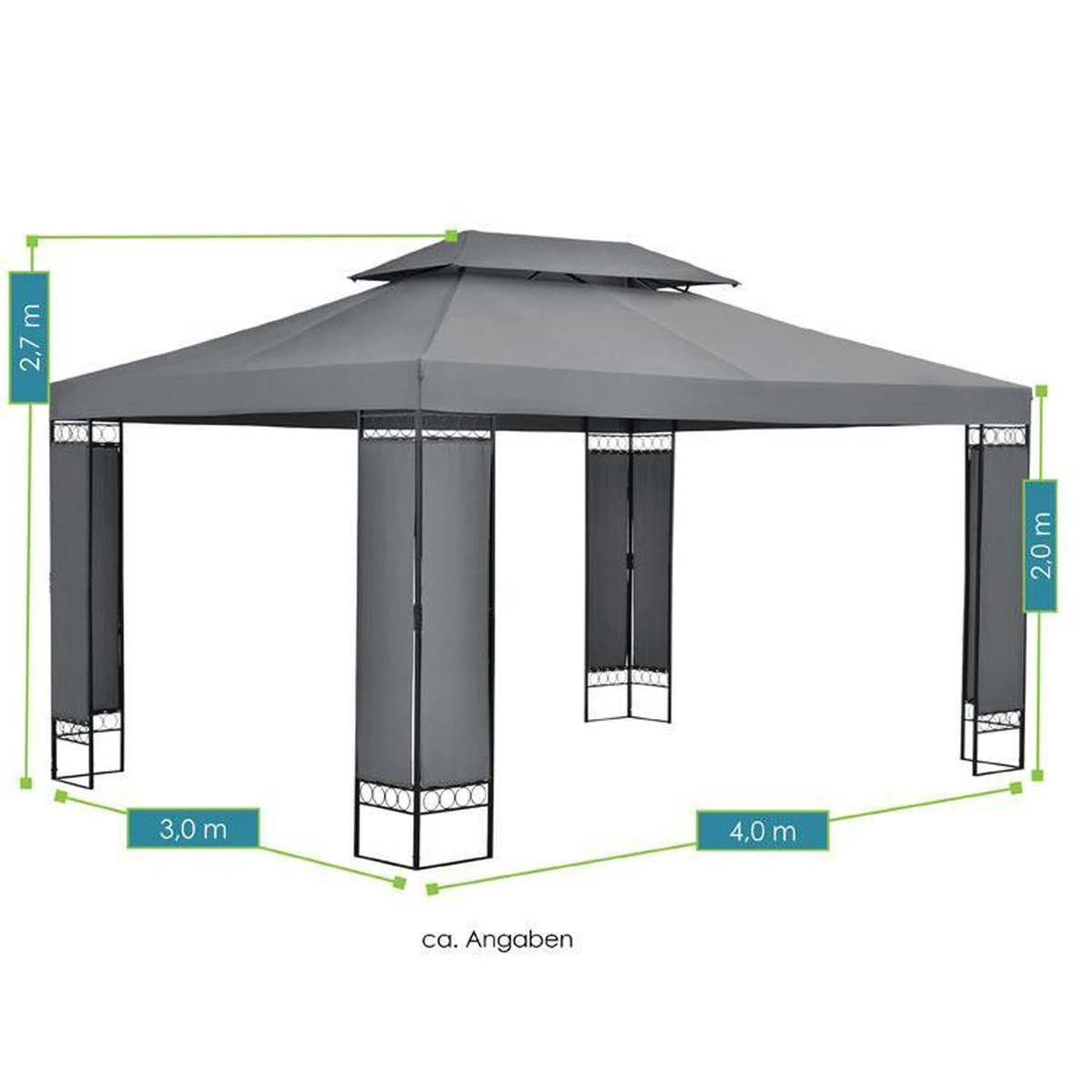 Paviljoen / Partytent - 3 X 4 Meter - Antraciet 6 Paviljoen / Partytent - 3 X 4 Meter - Antraciet - Afbeelding 6