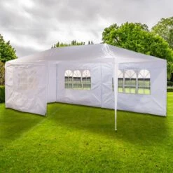 MaxxGarden Partytent - Paviljoen - 300 X 600 X 250 Cm - Met Zijwanden - Waterdicht Pro - 32mm Buizen – Wit -Fijne Tuinmeubelwinkel 1200x1200 850