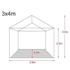MaxxGarden Partytent Feesttent Paviljoen - 300 X 400 X 250 Cm - Zijwanden - Blauw -Fijne Tuinmeubelwinkel 1200x1200 885