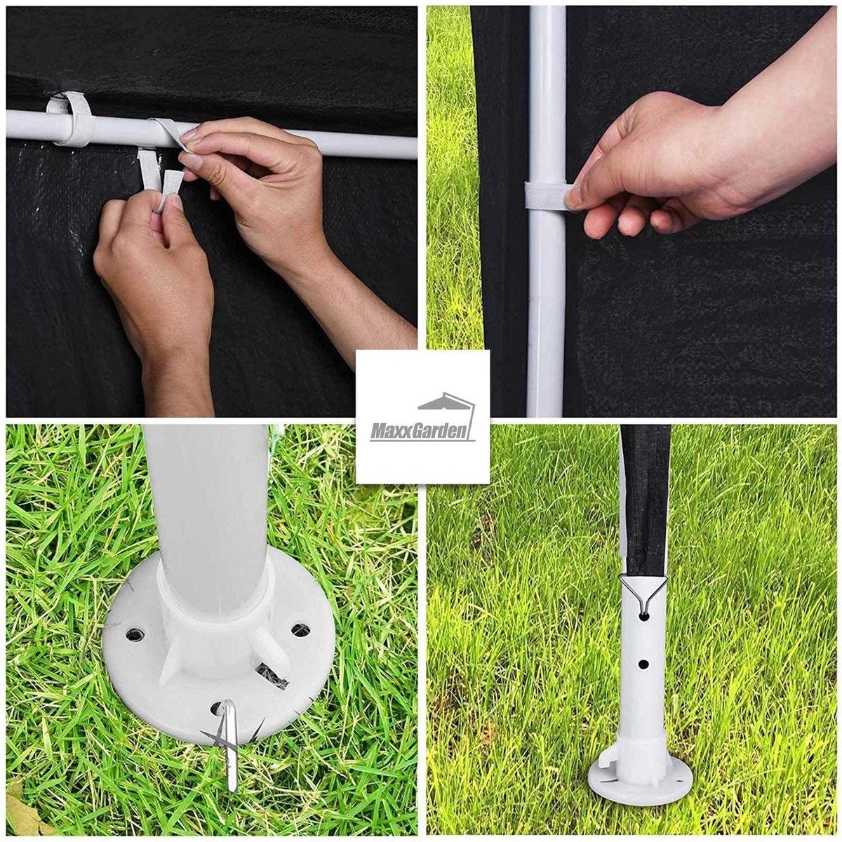 MaxxGarden Partytent - Paviljoen - 3x3 - Waterdicht - Zwart 2 MaxxGarden Partytent - Paviljoen - 3x3 - Waterdicht - Zwart - Afbeelding 2