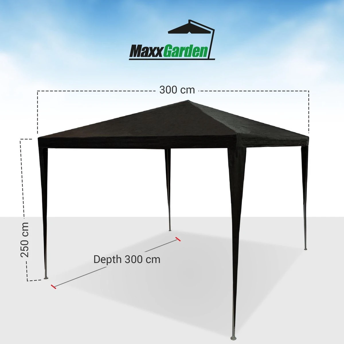 MaxxGarden Partytent - Paviljoen - 3x3 - Waterdicht - Zwart 7 MaxxGarden Partytent - Paviljoen - 3x3 - Waterdicht - Zwart - Afbeelding 7
