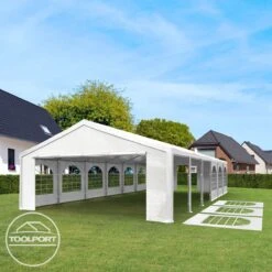 Hoogwaardige Partytent 3x6 M Van 240 G/m² PE Zeil Tuintent Feesttent Waterdicht In Wit -Fijne Tuinmeubelwinkel 1200x1200 922