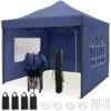 LifeGoods Partytent - 3x3 M - Zijwanden - Easy Up - Opvouwbaar - Waterdicht - Draagtas Met Wieltjes - Donkerblauw