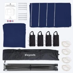 LifeGoods Partytent - 3x3 M - Zijwanden - Easy Up - Opvouwbaar - Waterdicht - Draagtas Met Wieltjes - Donkerblauw 16 LifeGoods Partytent - 3x3 M - Zijwanden - Easy Up - Opvouwbaar - Waterdicht - Draagtas Met Wieltjes - Donkerblauw -Fijne Tuinmeubelwinkel 1200x1200 944