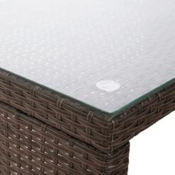 Teamson Home 3-Delig Hoek Loungeset - Tuinmeubelen - Tuinbank - Omvat Tafel En Kussens - Rotan - Bruin/Wit -Fijne Tuinmeubelwinkel 1200x1200 977