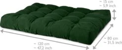 Beautissu Style – Palletkussen Set – 1x Zitkussen 120x80 Cm & 1x Rugkussen 120x40 Cm – Donker Groen -Fijne Tuinmeubelwinkel 1200x494