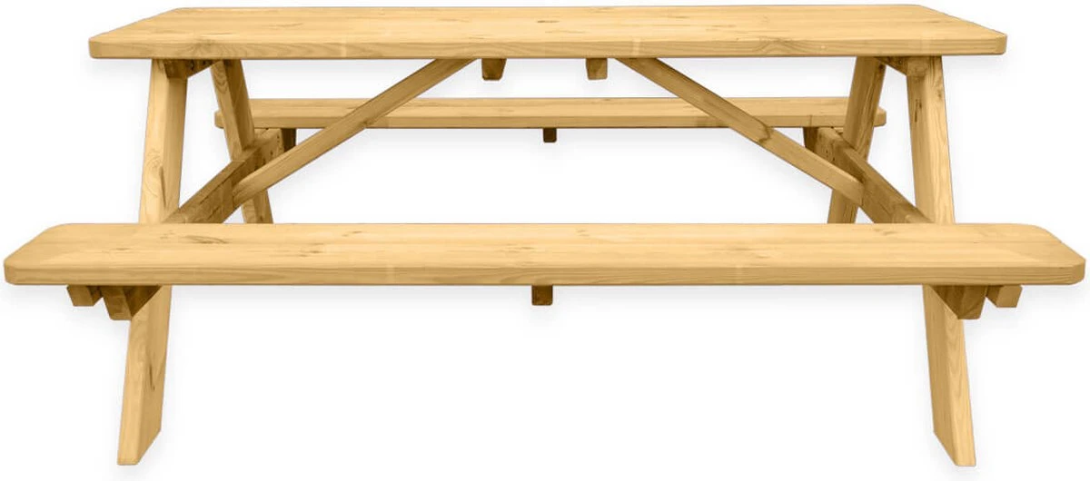Goedkopepicknicktafels.nl | 180cm Lange Picknicktafel | Tuintafel 6 Persoons | De Luxe 180cm Lang | Geïmpregneerd Grenen Hout! 2 Goedkopepicknicktafels.nl | 180cm Lange Picknicktafel | Tuintafel 6 Persoons | De Luxe 180cm Lang | Geïmpregneerd Grenen Hout! - Afbeelding 2