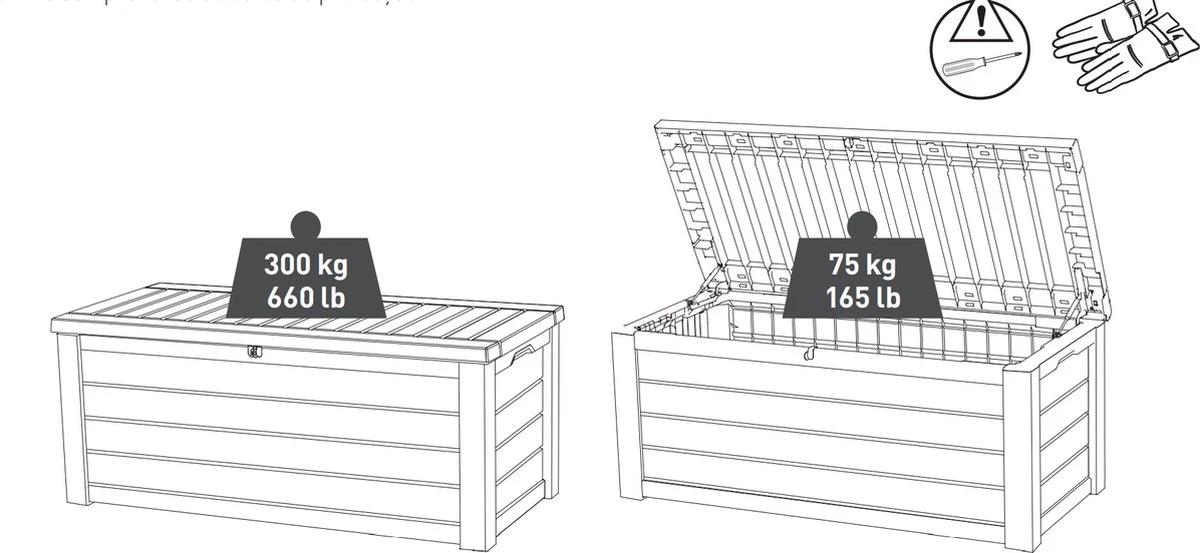 Keter Westwood Opbergbox - 570 L - 155x72.4x64.4 Cm - Grafiet 2 Keter Westwood Opbergbox - 570 L - 155x72.4x64.4 Cm - Grafiet - Afbeelding 2