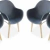 Alice's Garden Kuipstoelen CELEBES - Set Van 4 - Acacia En Kunststof - Grijs