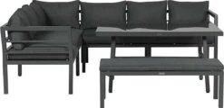 Blakes Lounge Diningset - 4 Delig - Donker Grijs -Fijne Tuinmeubelwinkel 1200x583