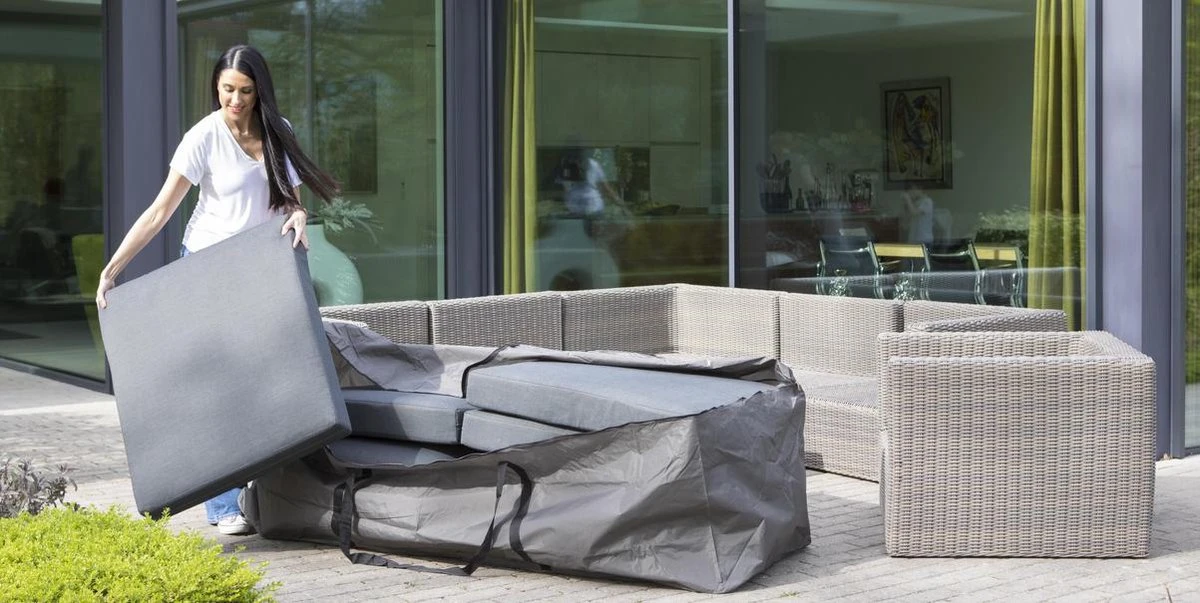 Opbergtas Voor Tuinmeubelkussens - 200 X 75 X 60 Cm (4 – 6 Lounge- Tuinkussens) - Grijs / Antraciet 5 Opbergtas Voor Tuinmeubelkussens - 200 X 75 X 60 Cm (4 – 6 Lounge- Tuinkussens) - Grijs / Antraciet - Afbeelding 5