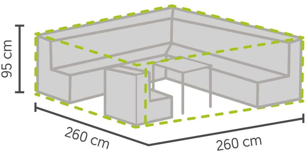 Weersbestendige Beschermhoes Loungeset / Tuinset (met Hoge Tafel) | 260 X 260 X 95 Cm | Premium | Waterproof | TÜV Rheinland Gecertificeerd | Hoes Voor Tuin | Waterdicht | Solution Dyed (verkleuring Onmogelijk) | Grijs / Antraciet 4 Weersbestendige Beschermhoes Loungeset / Tuinset (met Hoge Tafel) | 260 X 260 X 95 Cm | Premium | Waterproof | TÜV Rheinland Gecertificeerd | Hoes Voor Tuin | Waterdicht | Solution Dyed (verkleuring Onmogelijk) | Grijs / Antraciet - Afbeelding 4
