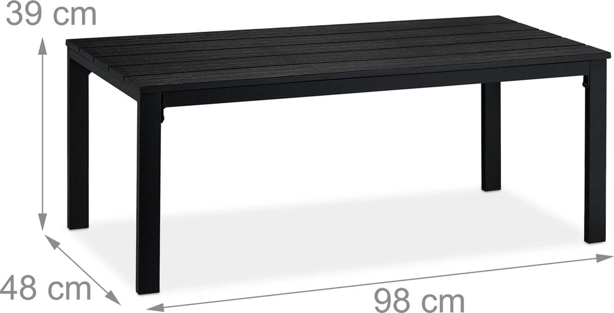Relaxdays Tuintafel Rechthoek - Lage Buitentafel - Metalen Balkontafel - Eettafel Buiten 5 Relaxdays Tuintafel Rechthoek - Lage Buitentafel - Metalen Balkontafel - Eettafel Buiten - Afbeelding 5