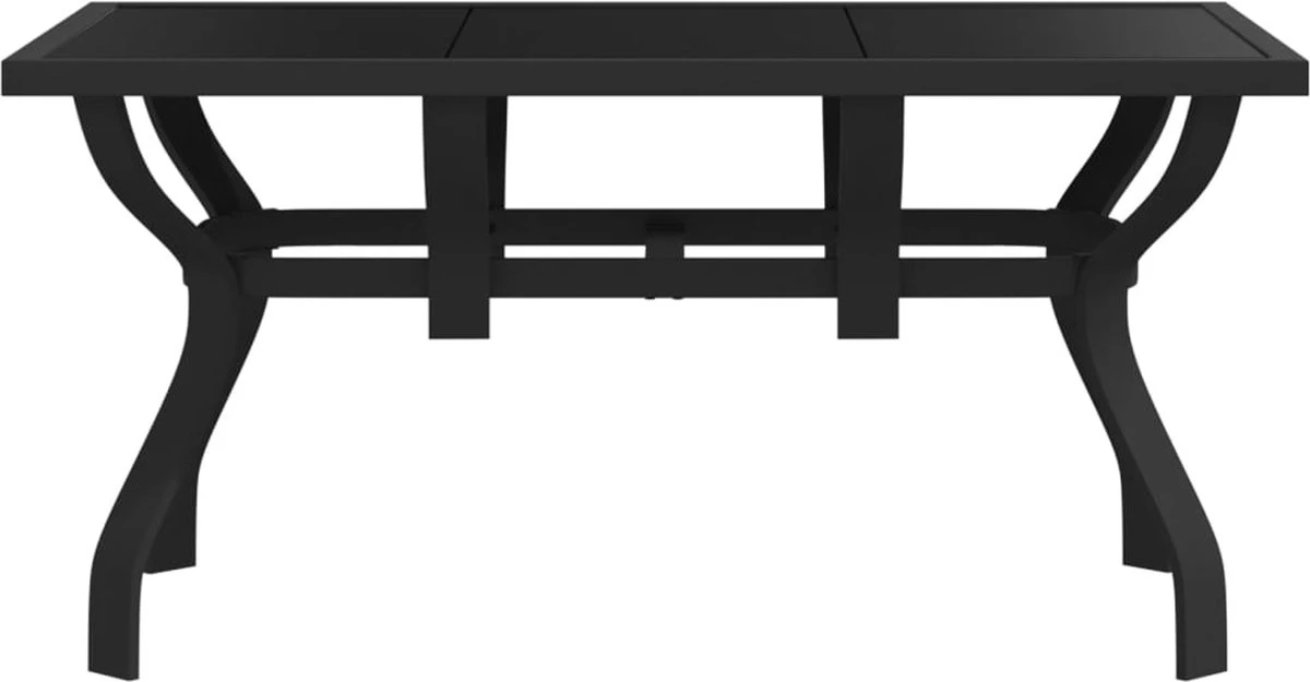 Prolenta Premium - Tuintafel 140x70x70 Cm Staal En Glas Zwart 6 Prolenta Premium - Tuintafel 140x70x70 Cm Staal En Glas Zwart - Afbeelding 6