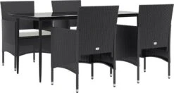 VidaXL 5-delige Tuinset Met Kussens Zwart -Fijne Tuinmeubelwinkel 1200x642 2