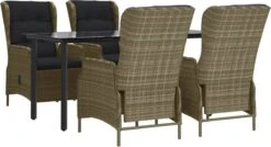 VidaXL 5-delige Tuinset Poly Rattan Bruin -Fijne Tuinmeubelwinkel 1200x650 3