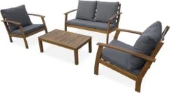 Houten Loungeset 4 Plaatsen - Ushuaïa - Grijs Kussens, Bank, Fauteuils En Lage Tafel Van Acacia, Design 7 Houten Loungeset 4 Plaatsen - Ushuaïa - Grijs Kussens, Bank, Fauteuils En Lage Tafel Van Acacia, Design -Fijne Tuinmeubelwinkel 1200x659 3