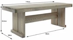Toulouse Tuinbank Zonder Rugleuning - Licht Grijs - 118 Cm - Houten Tuinbank - Steigerhouten Tuinbank - Tuinbankje -Fijne Tuinmeubelwinkel 1200x661